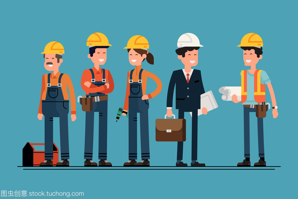 建筑師和建筑工人字符組